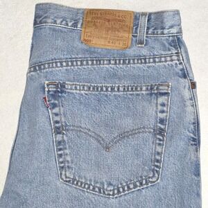 Vintage Levis 505 Regular Fit Straight Leg Jeans Light Wash Made in USA 38x30